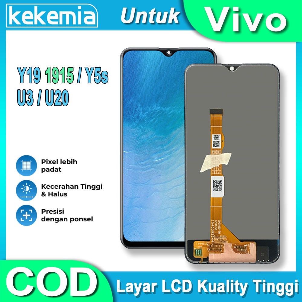 LCD Untuk Vivo Y19 1915 Y5s 1934 Vivo U3 1941 U20 LCD FULLSET TouchScreen Penggantian Layar Sentuh L