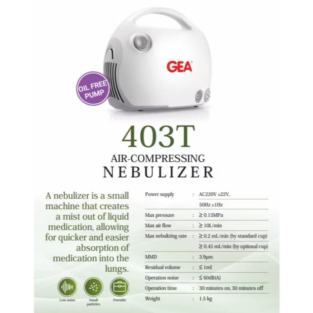 Nebulizer Gea 403T / Alat Bantu Pernafasan Gea 403T