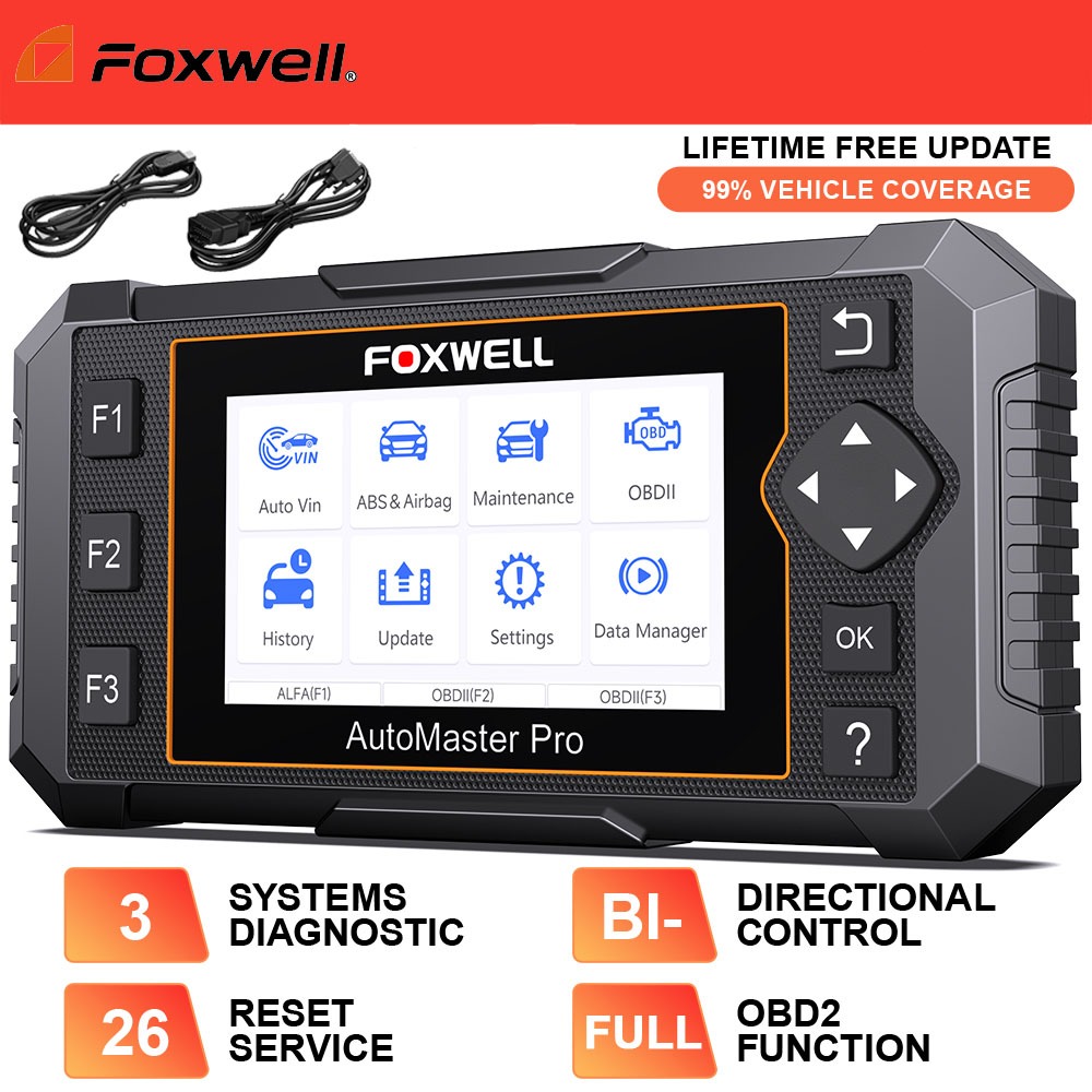 FOXWELL NT650 Pro OBD2 Scanner Car Bidirectional Active Test 26+ Fungsi Reset Car Diagnostic Tool AB