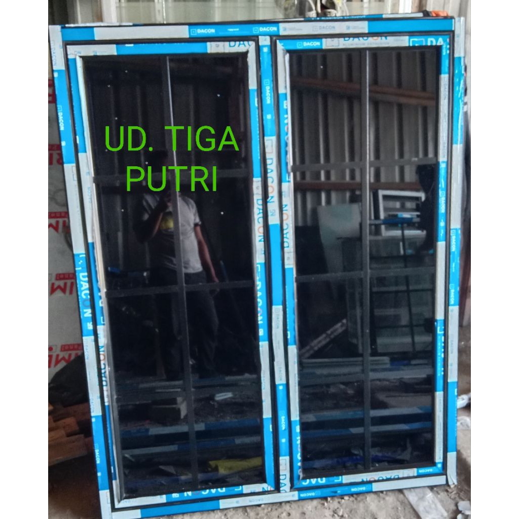 set kusen jendela gandeng alumunium bisa costum ukuran frre packing kayu