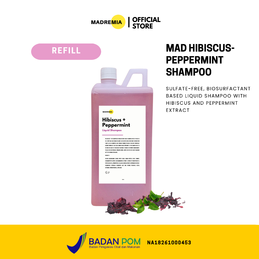 Madremia Mad Hibiscus-Peppermint Shampoo (sulfate Free) REFILL