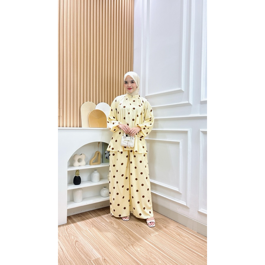 LAURA SET BY KANAYA | setelan lengan panjang  | setcel jalan jalan  | celana kulot  | oneset