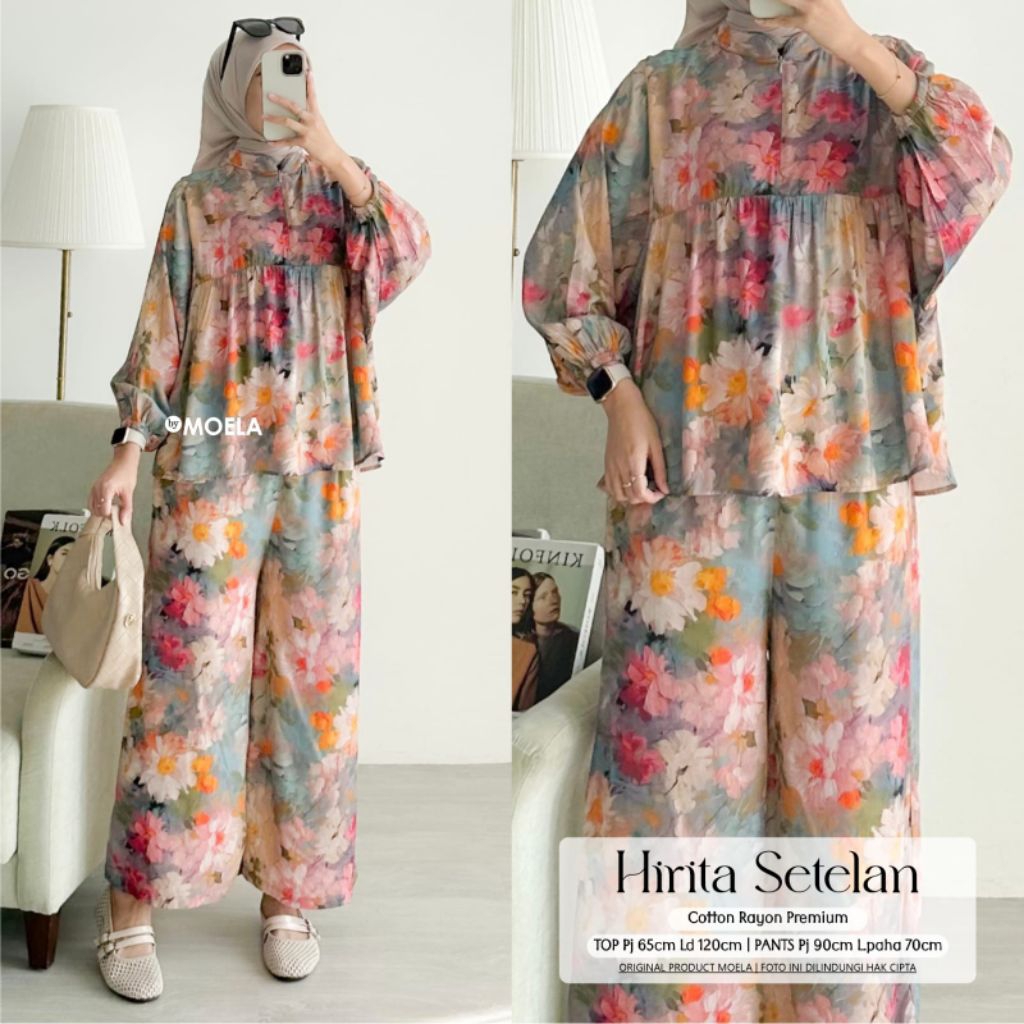 Setelan Rayon Premium Hirita Set Ori by MOELA