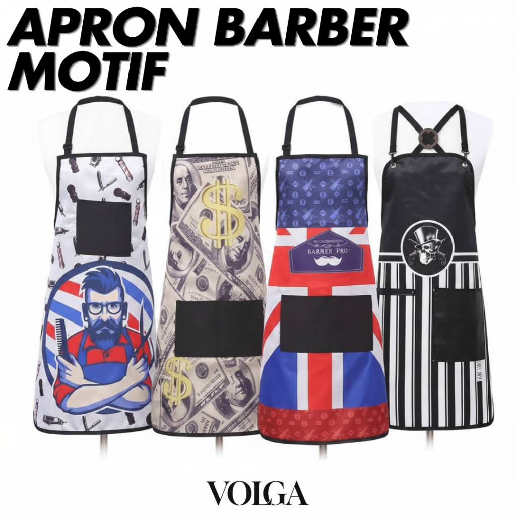 APRON BARBER APRON SALON CELEMEK BARBER CELEMEK SALON MOTIF