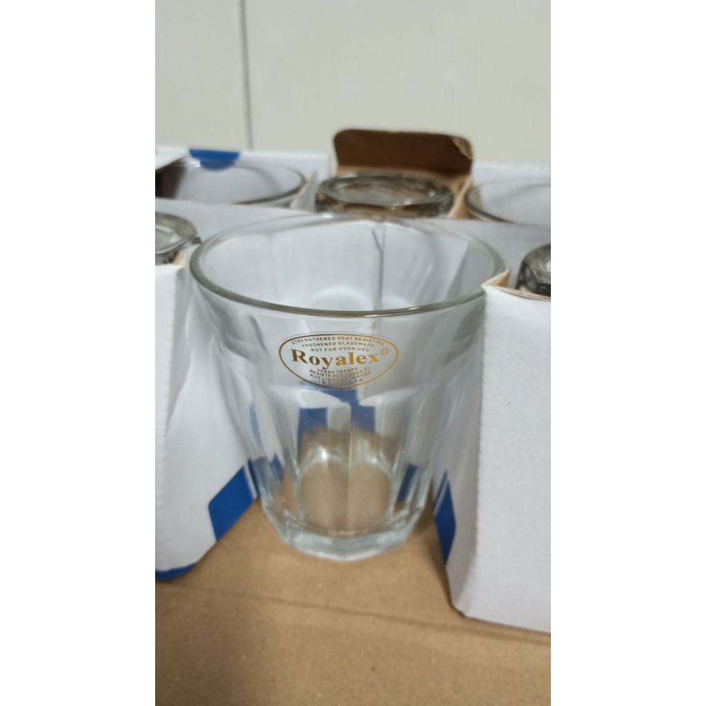 Gelas Royalex 608 kaca bening 200ml (setengah lusin)