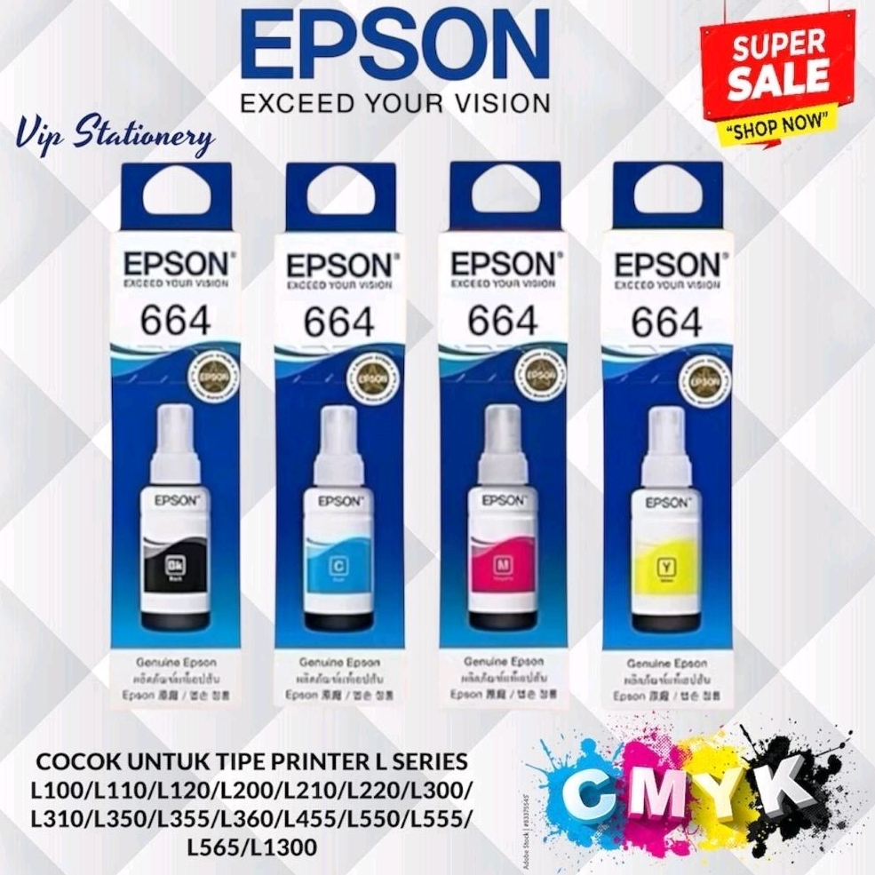 Tinta Epson 664 / T664 Original (L120 L121 L1300)