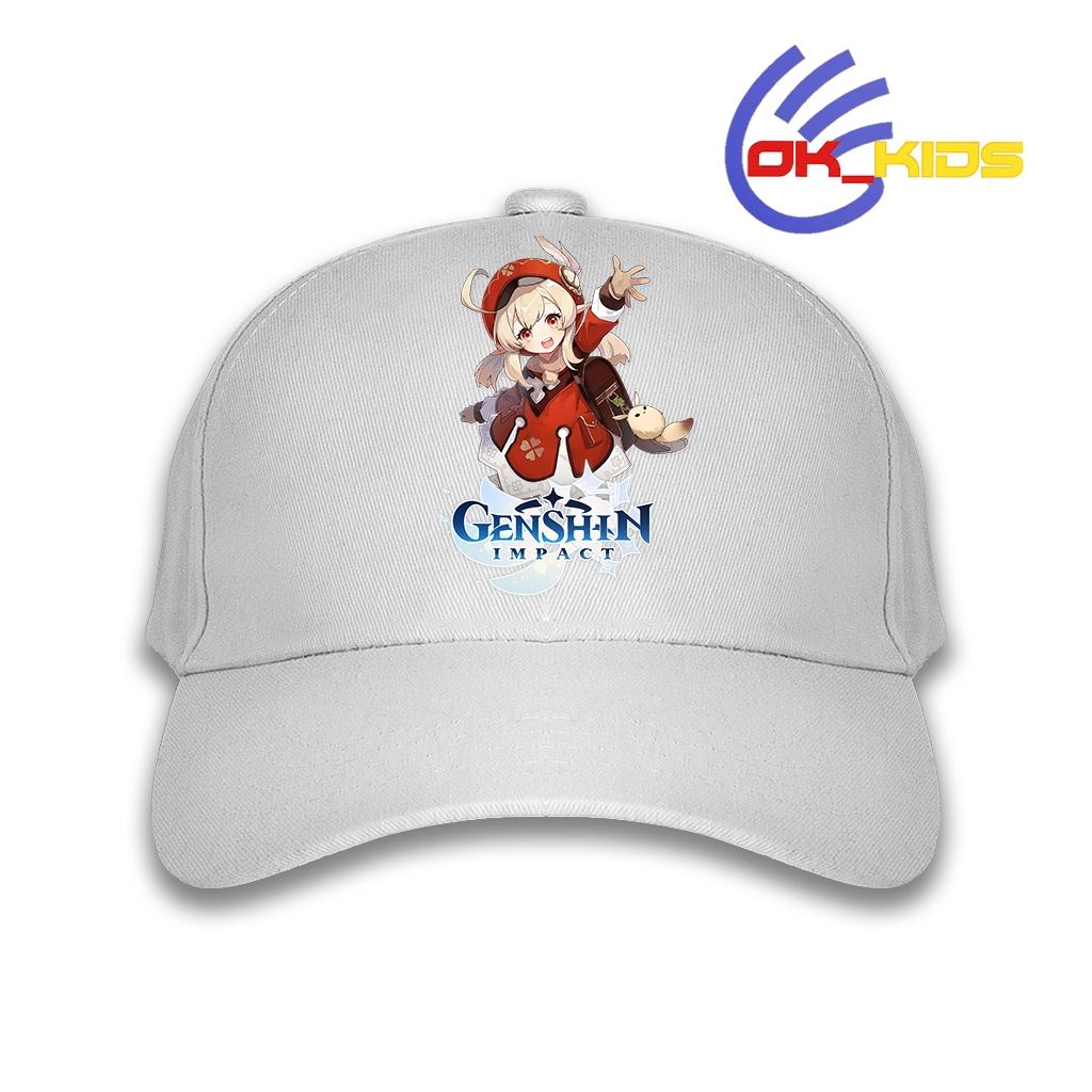 Topi Anak Perempuan Gambar Klee Karakter Genshin Impact Bahan Rafel Tebal Sablon DTF