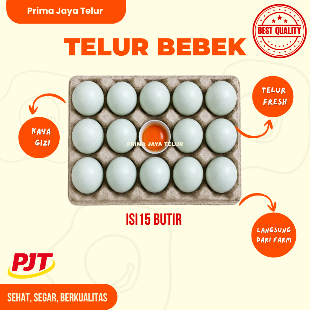 Telur Bebek Mentah Isi 15 Butir / Telur Bebek Mentah