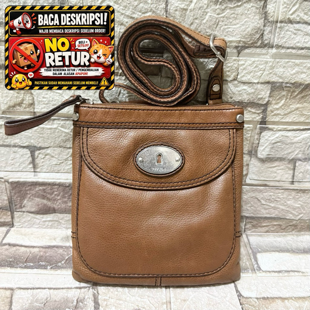 684# NET-Preloved Fossil Maddox Crossbody Small Chestnut