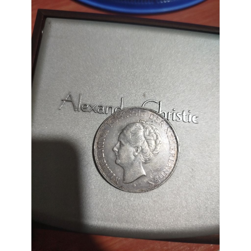 koin 21/2 gulden wilhelmina th 1931 100%di jamin asli