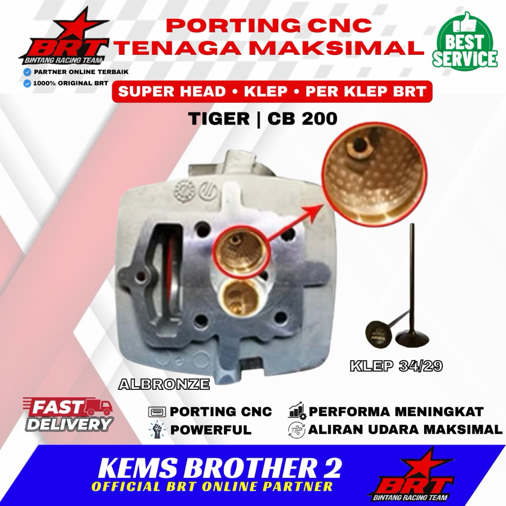 SUPER HEAD TIGER CB 200 BRT KLEP 3429 ORIGINAL BRT