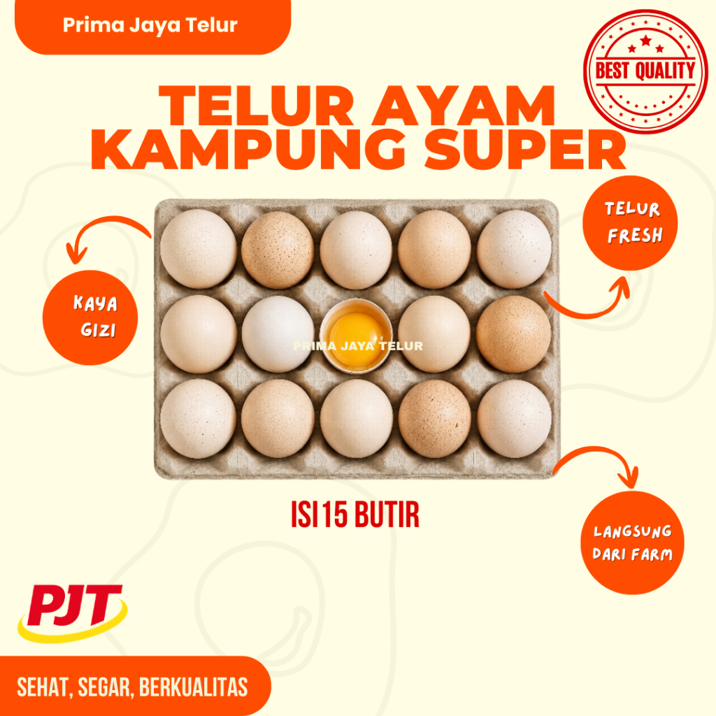 Telur Ayam Kampung Super Isi 15 Butir / Telur Ayam Kampung Super