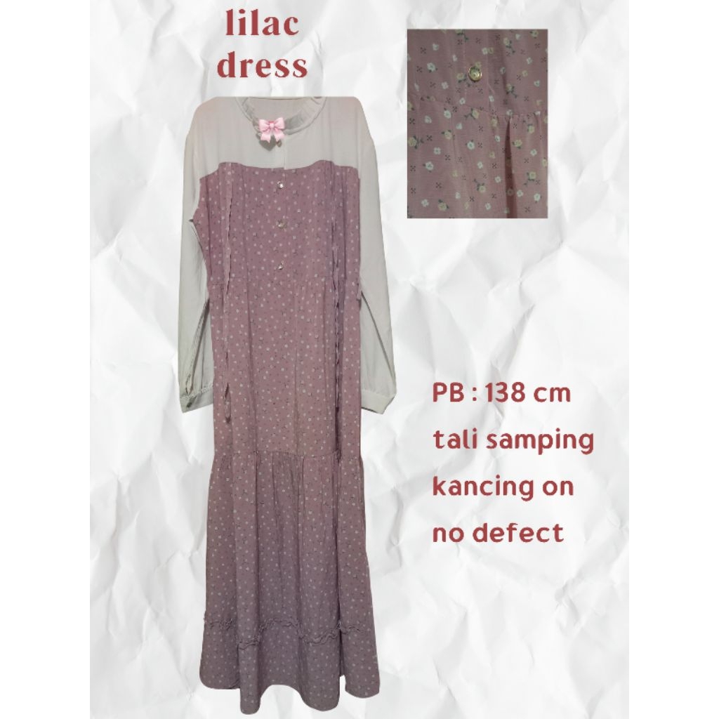 PL dress gamis ungu lilac