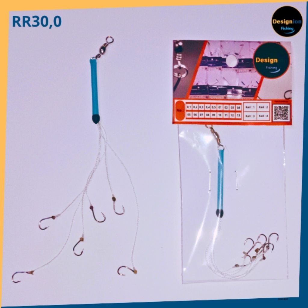 DESIGNION Rangkaian Ikan Kail Kecil Tipe (RR30,0 ) No:0,1/0,2/0,3/0,4/0,5/1/2/3/4/5 Umpan Pancing