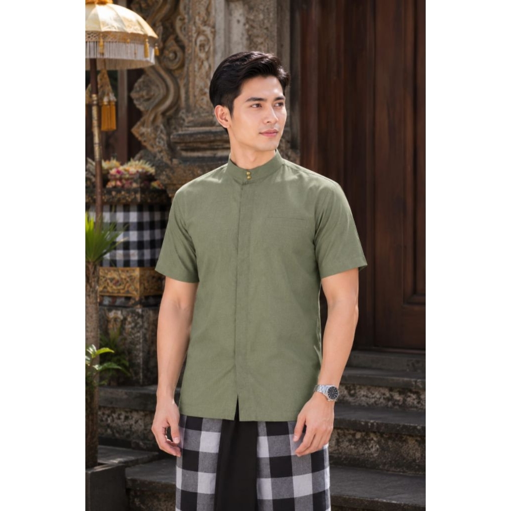 baju Semi safari kemeja dewasa tangan pendek kain laki bali