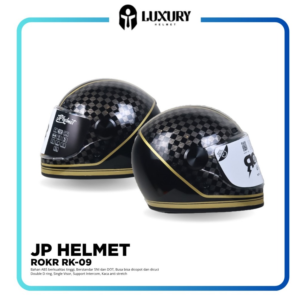 Helm Full Face Retro JP ROKR RK09 SNI DOT | Retro Classic, Nyaman & Aman