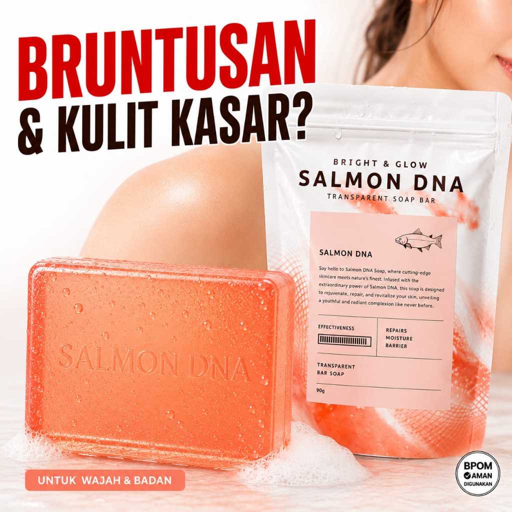 Sabun Bruntusan Salmon DNA BPOM | Untuk Kulit Kasar Wajah & Badan