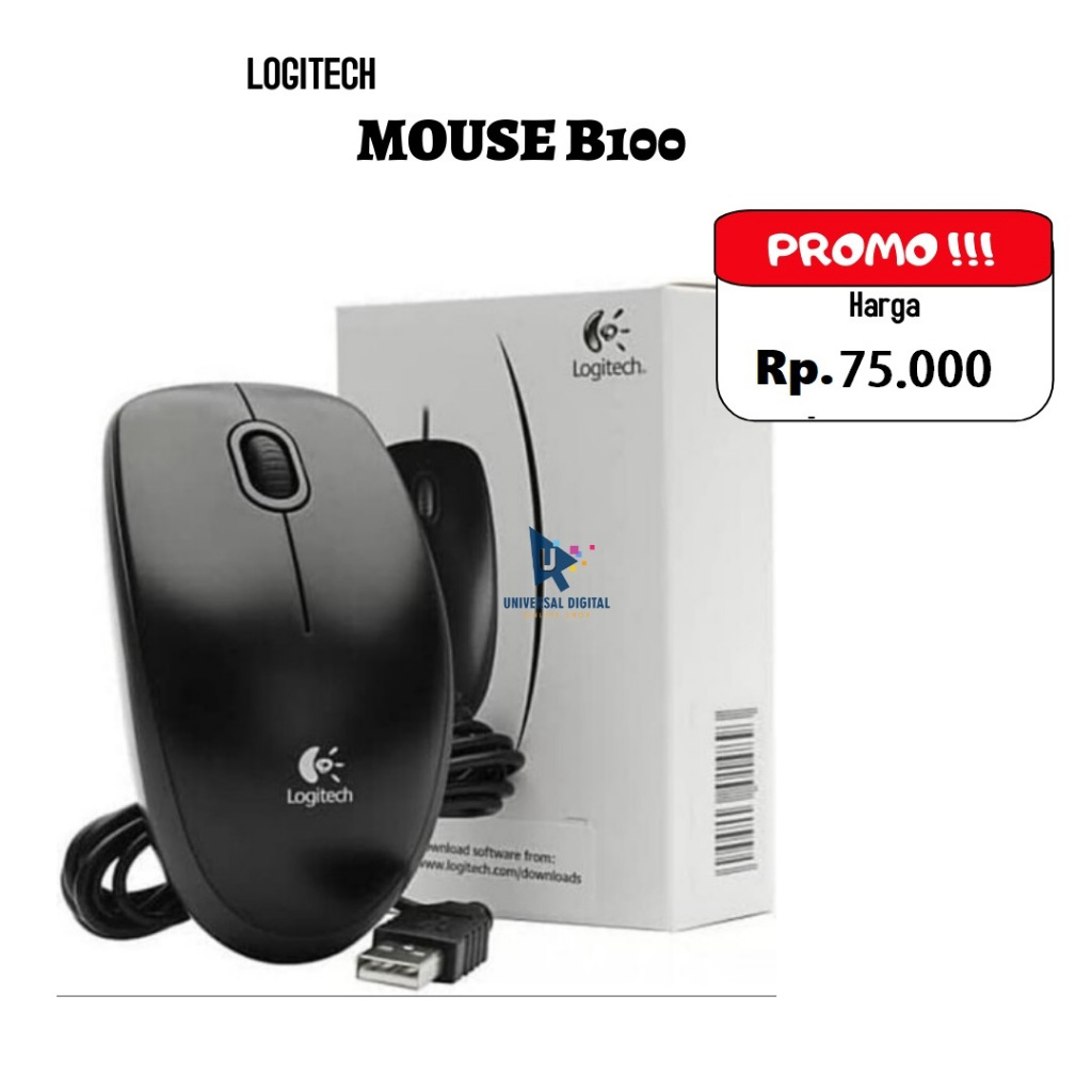 Mouse Logitech B100 ORIGINAL Mouse Logitech B100 Optical USB