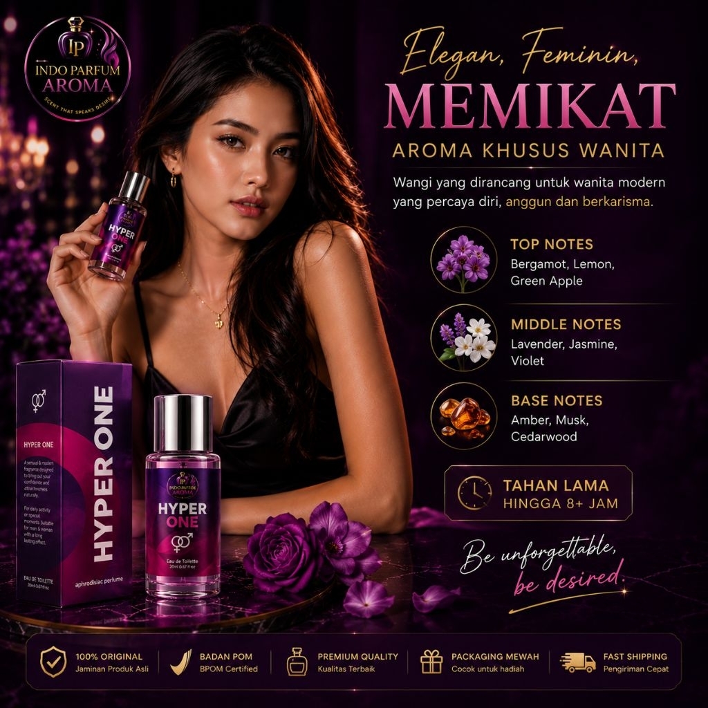 Hyper one Parfum For Woman Tugas Malam original100% | MEMIKAT DALAM SEKALI LEWAT, Aura Feminin yang 