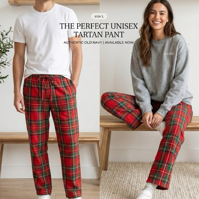 Celana Jogger  Unisex Tartan & Plaid - Original Old Navy