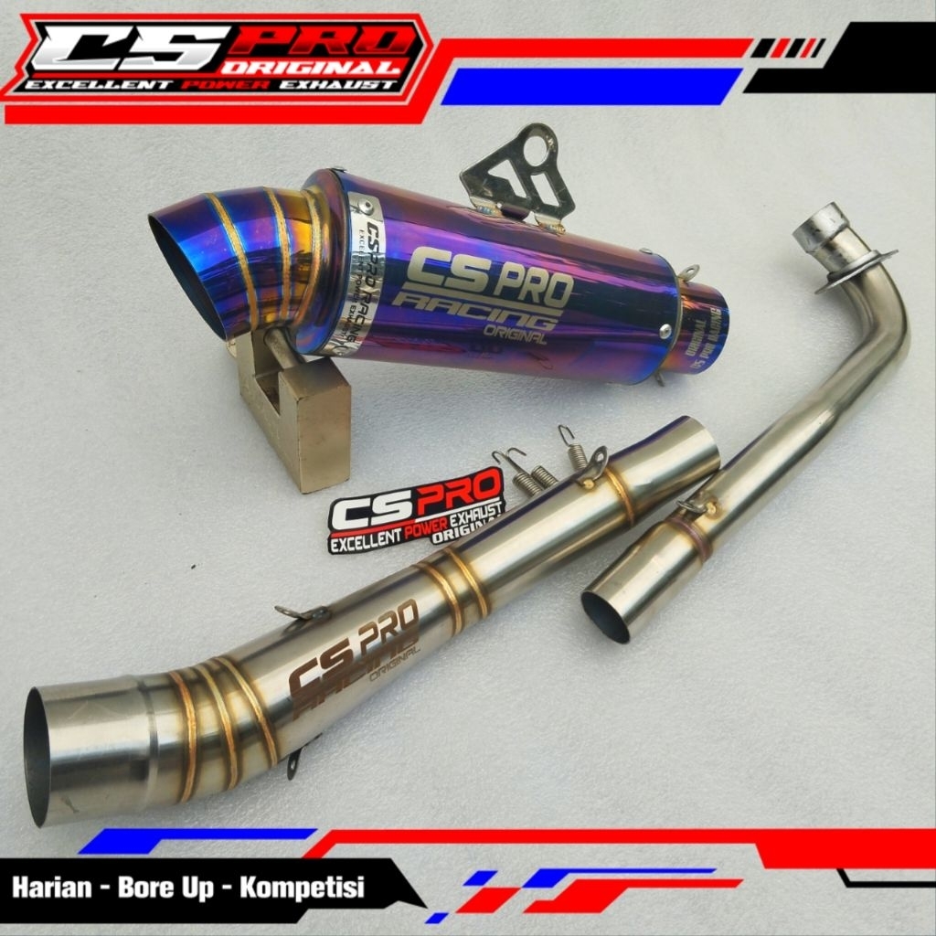 Knalpot original Cs Pro racing untuk motor bebek Jupiter z Jupiter z1 Jupiter mx 135 vega r/zr supra