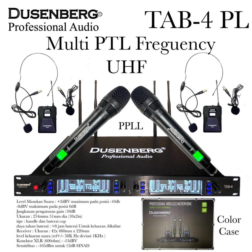 Mic Wireless DUSENBERG TAB 4, 2 Mic Pegang 2 Mic Jepit Headset Original