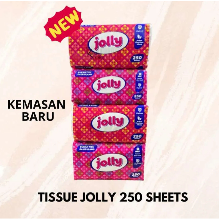 Jolly Tissue Jolly 250 Ply 4 Pcs 1 Ball Kecil Soft Pack Multi Pack 250 Sheet