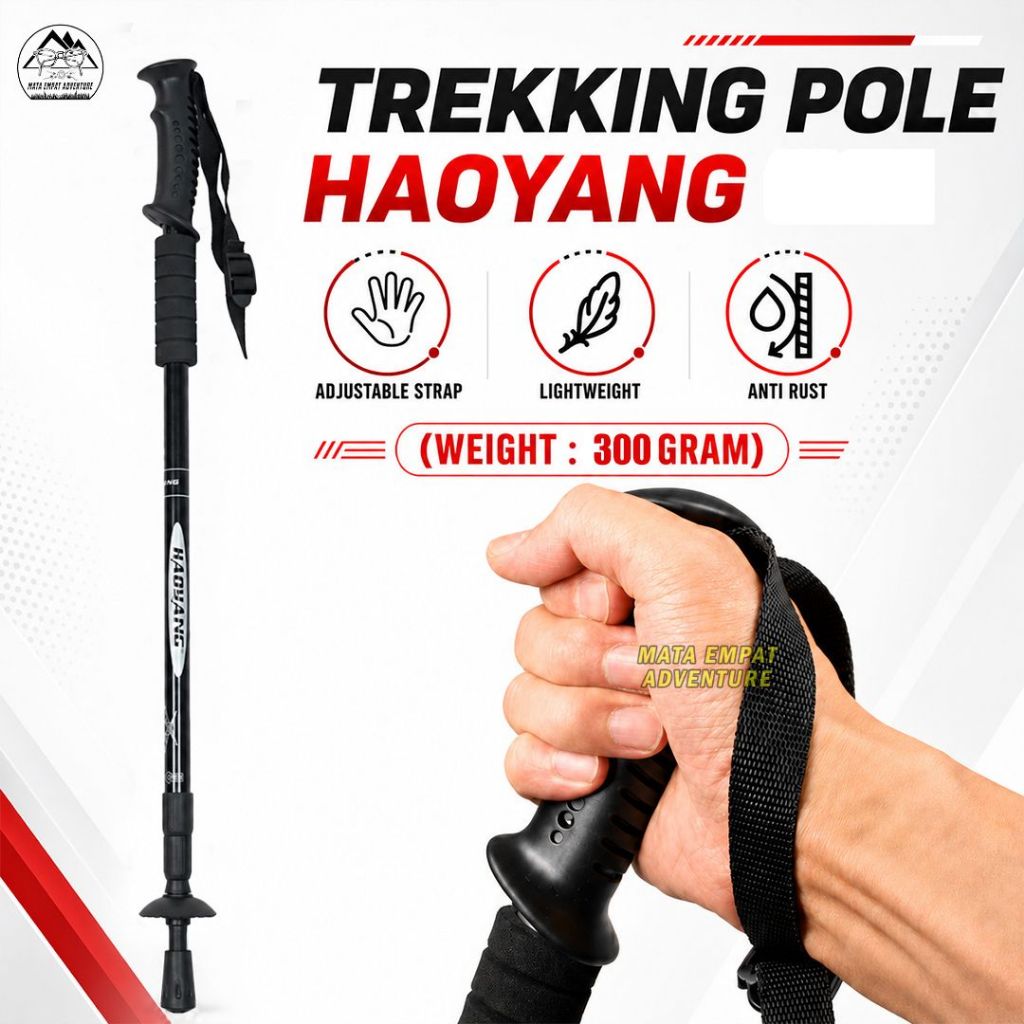 TONGKAT GUNUNG TREKKING POLE TRACKING POLE HAOYANG TONGKAT MENDAKI GUNUNG ALUMUNIUM ALLOY KUAT