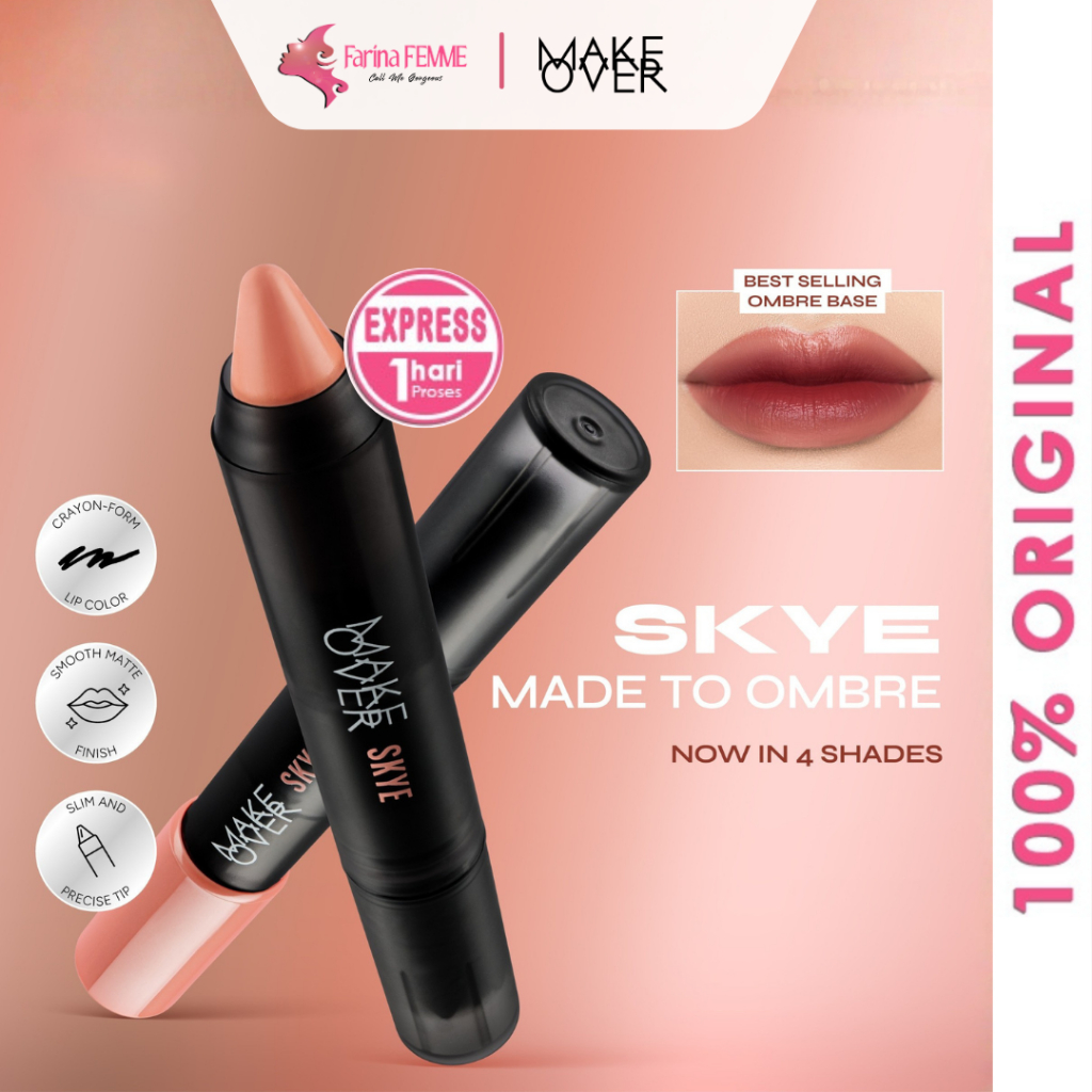 FEMME || MAKE OVER Color Stick Matte Crayon 2.6 g - Lipstick Lipstik Bibir Matte untuk Base Ombre / 