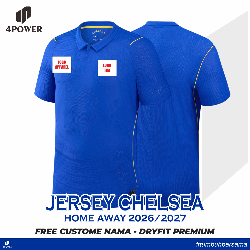 4power JERSEY CHELSEA HOME TERBARU 2026/2027 - CHELSEA NEW 2027 HOME AWAY