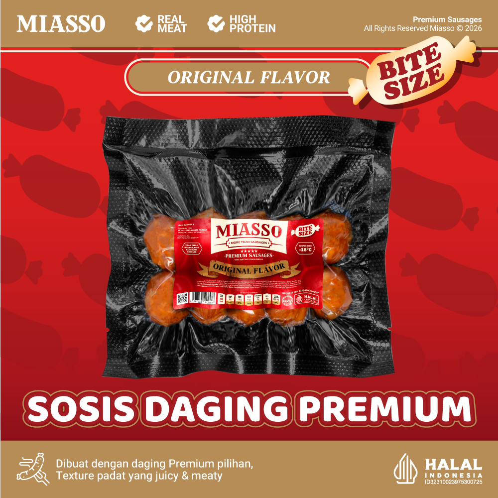 MIASSO ORIGINAL Bite – Sosis Premium Halal | Frozen Food & Cemilan Kekinian
