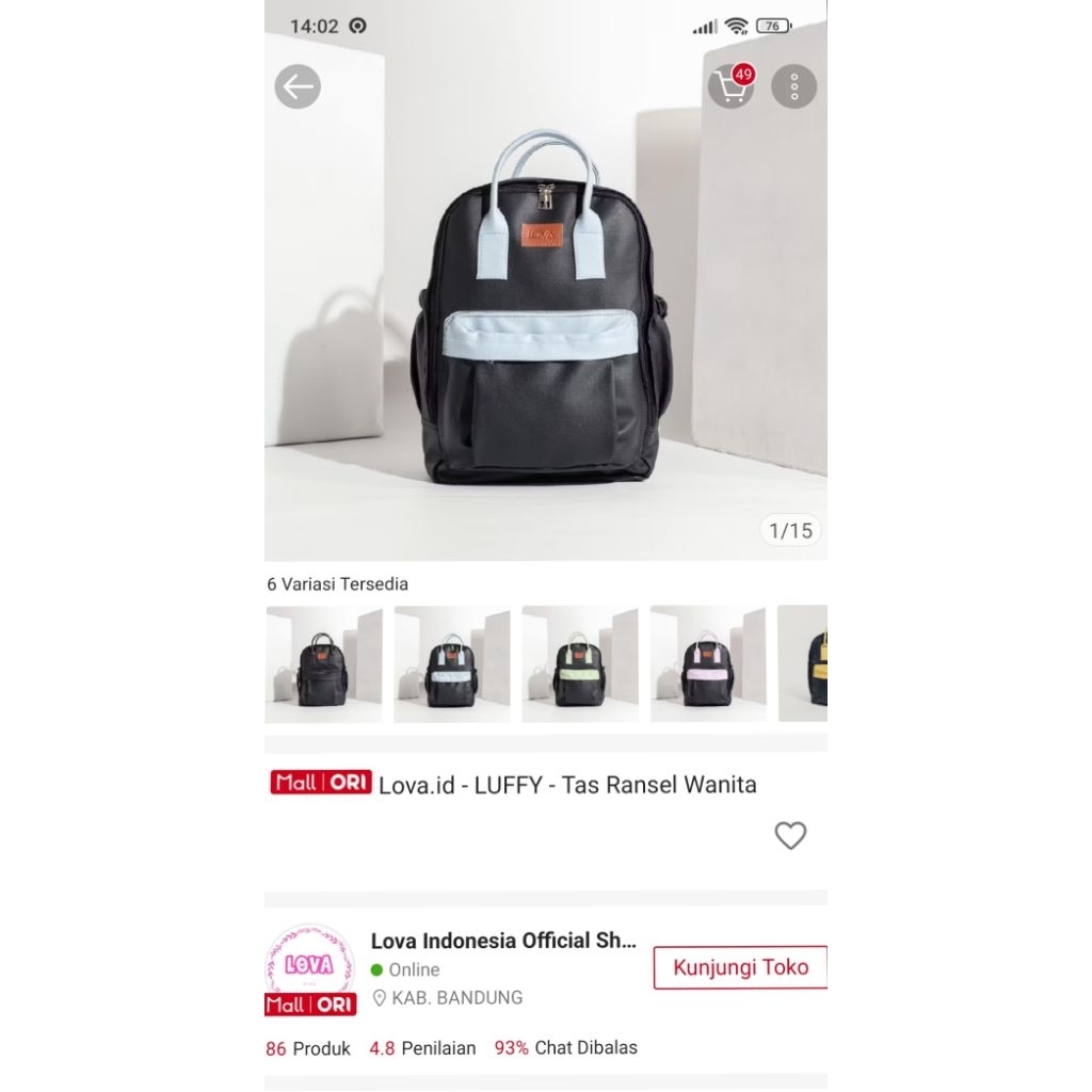 Lova.id - FREZZY - Tas Ransel Wanita