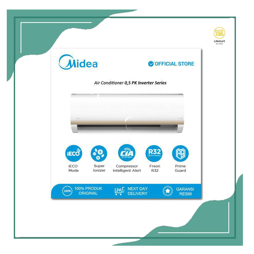 MIDEA AC INVERTER 0.5PK/1PK/1.5PK/2 PK