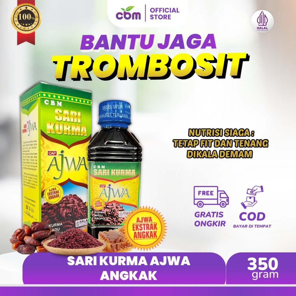 Sari Kurma Ajwa Plus Angkak CBM 350gr - Menaikkan Trombosit Solusi Tipes dan DBD Daya Tahan Tubuh
