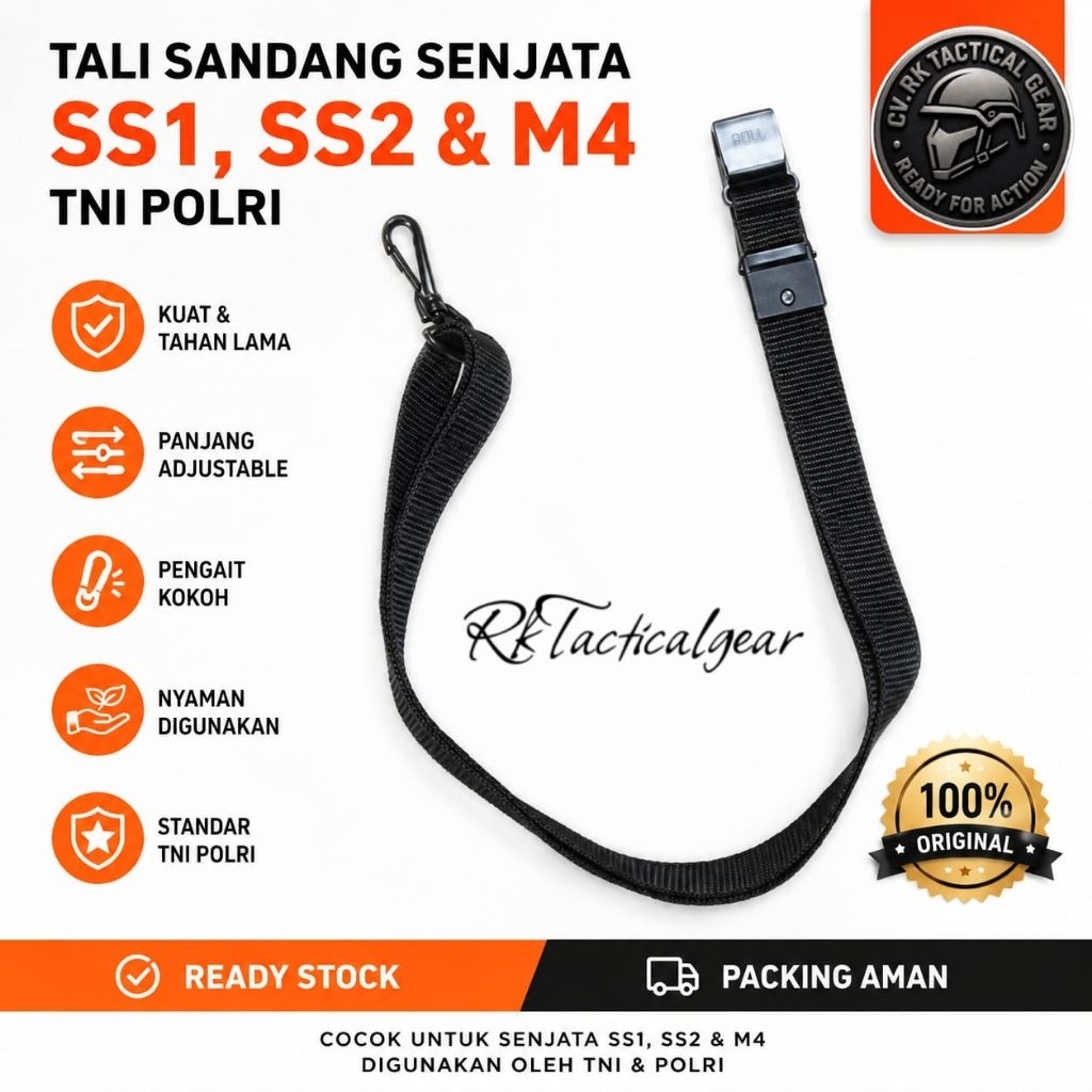 Tali sandang senjata SS1,SS2, & M4 TNI POLRI - Model Sat-Set / Simpel