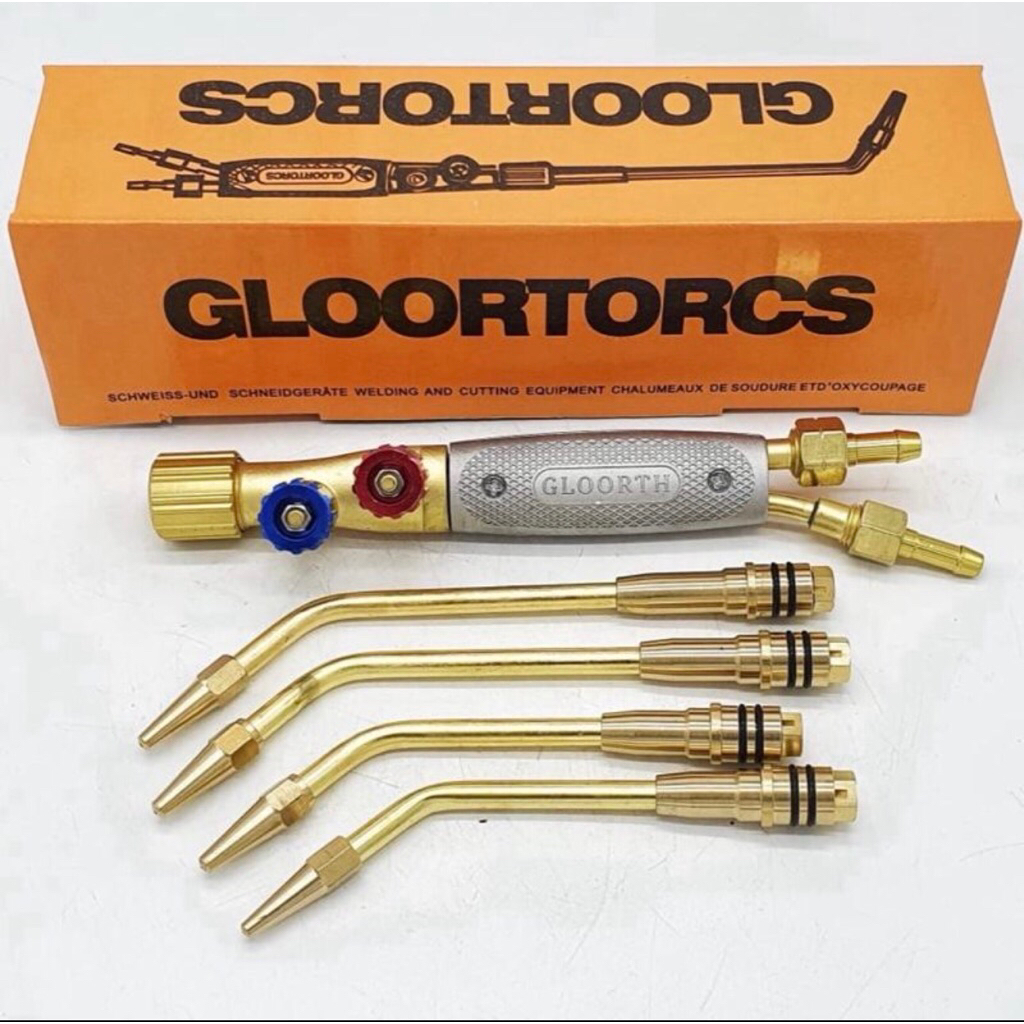 BLANDER LAS pendek GLOOR TORCS 4mata set komplit balander gas karbit lpg welding torch stang las tan