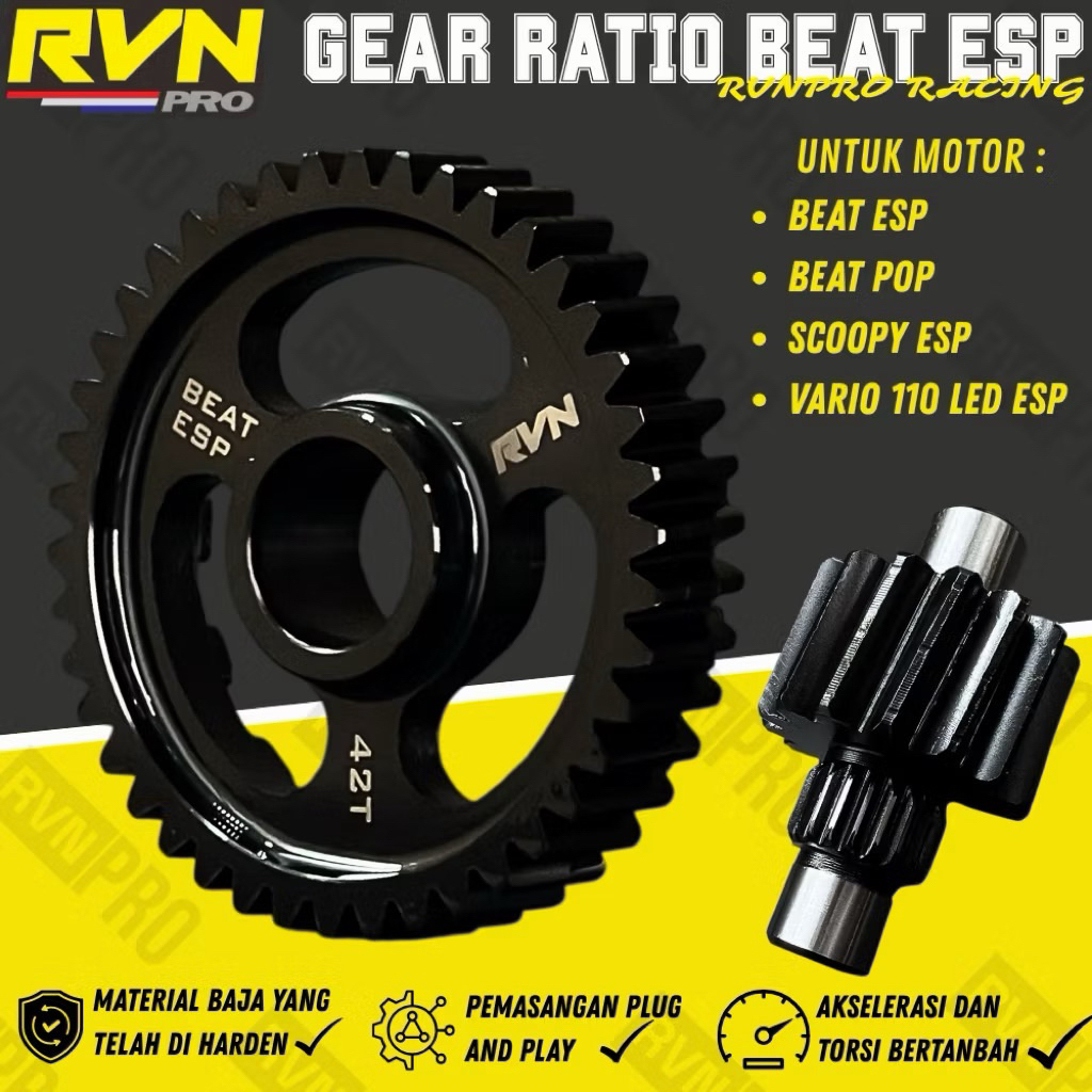 GEAR GIR GIGI RATIO RASIO BEAT FI ESP BEAT POP SCOOPY ESP VARIO 110 LED ESP K44 14/43 15/42 15/43 RV