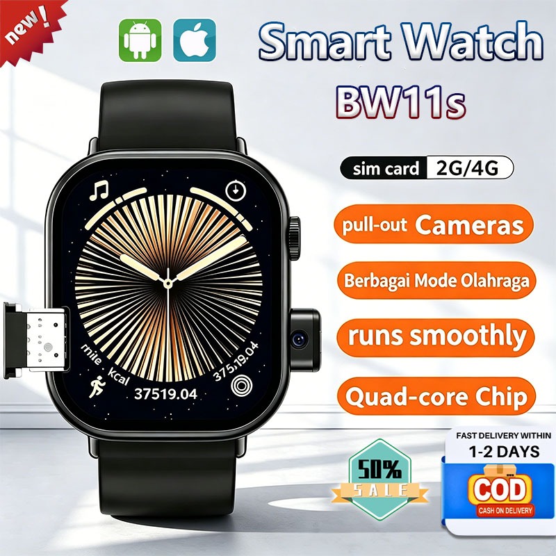 [Sim Card Call ] Jam Tangan Pintar BW11s -Telepon Mandiri dengan Pasang Kartu SIM / Chip Daya Rendah