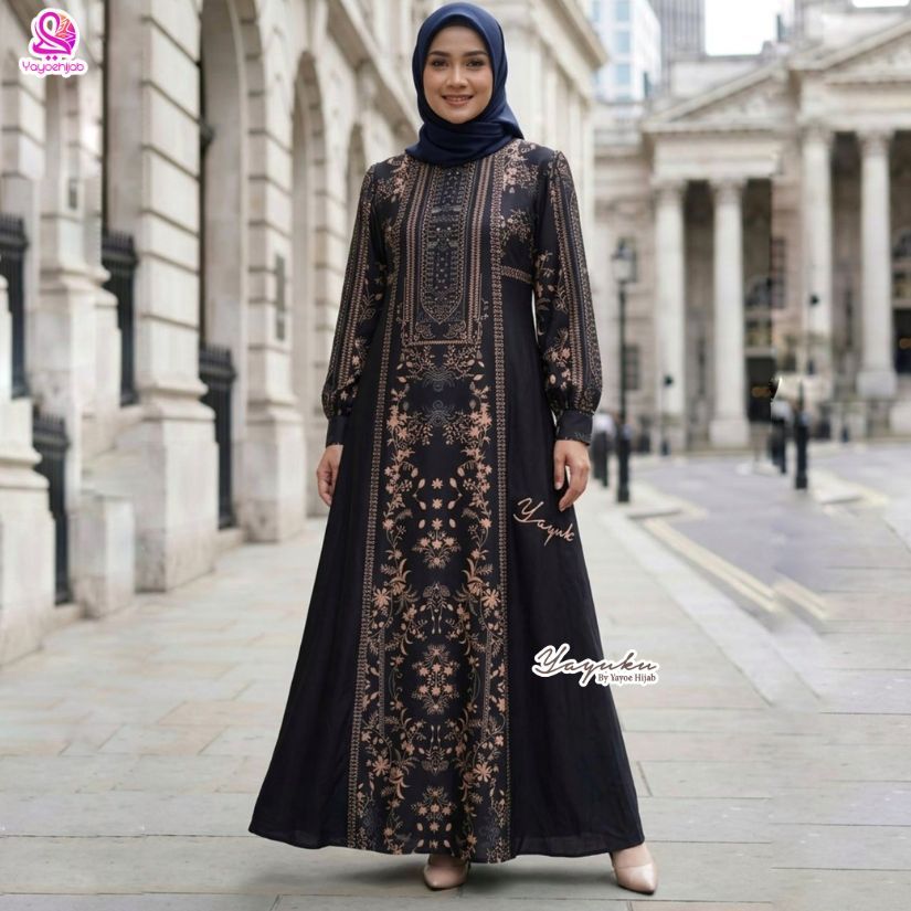 Saraya Dress Gamis Panjang Wanita Muslimah Premium Adem Cantik By Yayoe Hijab