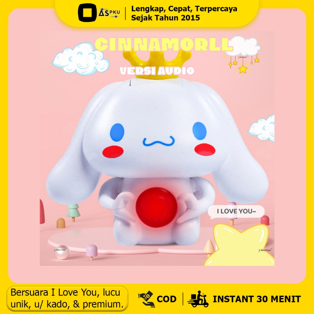 Boneka Cinnamoroll Suara I Love You U Bersuara Kado Valentine Anniversary Monthversary Romantis