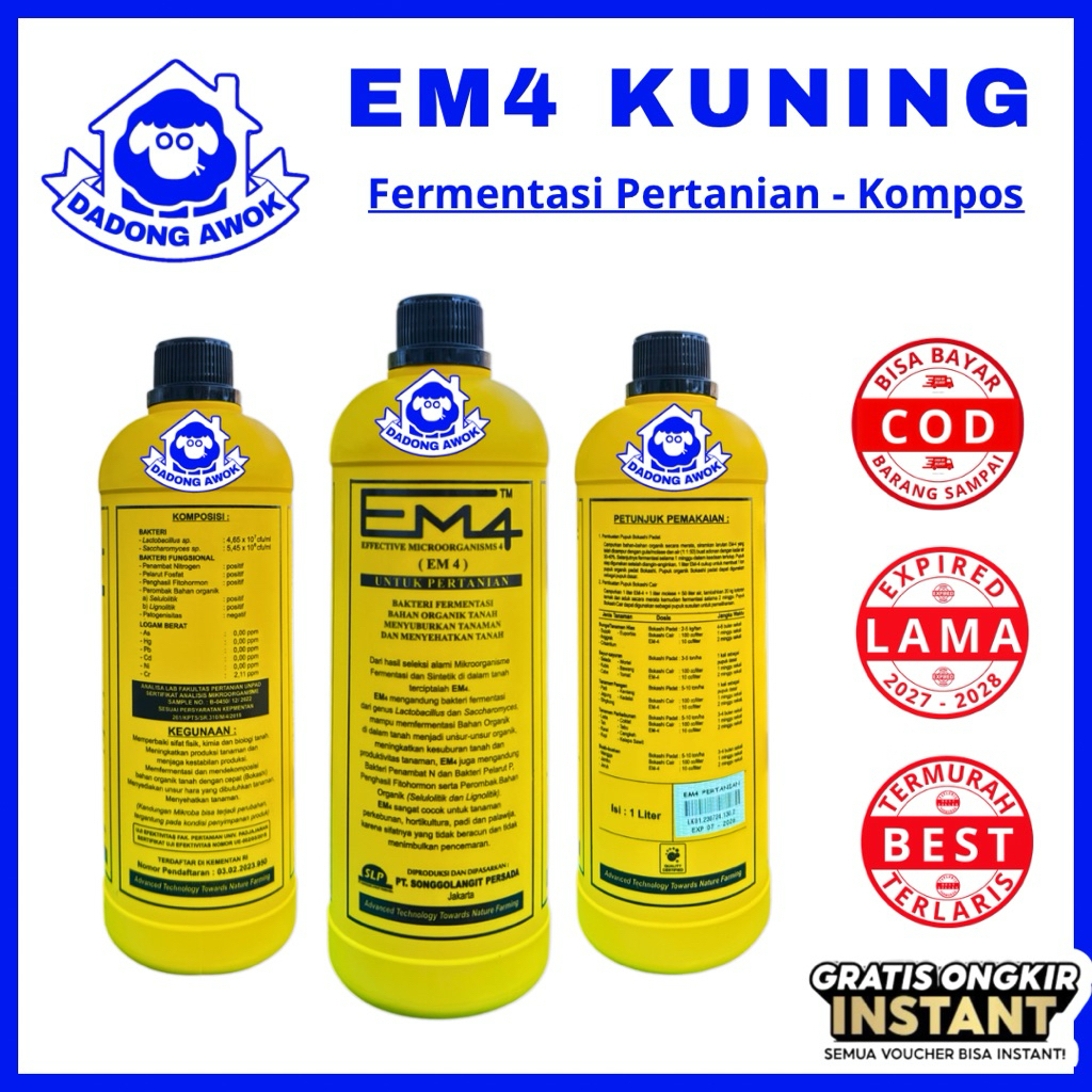 EM4 PERTANIAN WARNA KUNING - Pengurai pupuk kompos pembuatan fermentasi - EM4 organik pertanian