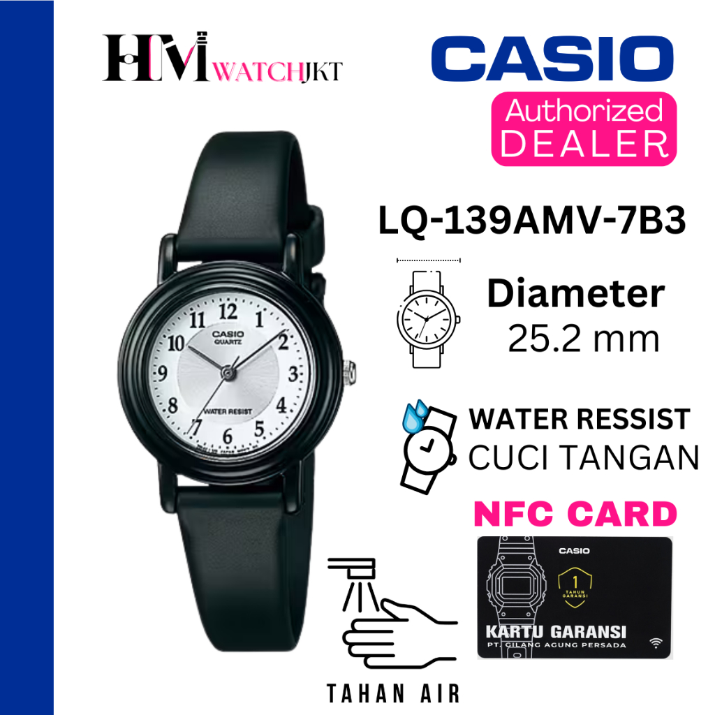 CASIO LQ-139AMV-7B3LDF Jam Tangan Wanita Original Analog Antiair LQ-139AMV-7B3 LQ-139