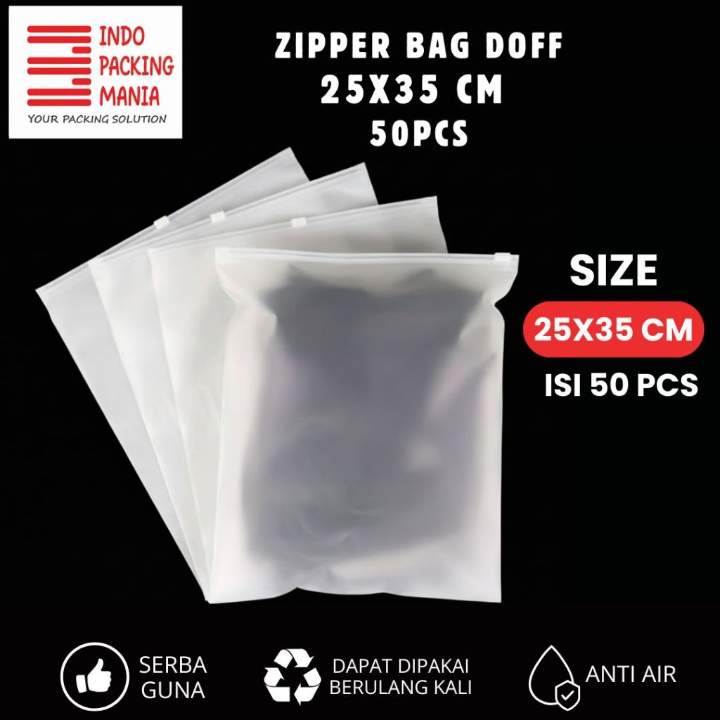 Zipper Bag Doff 25x35 isi 50 Pcs / Zipper Pouch Sleting 25x35