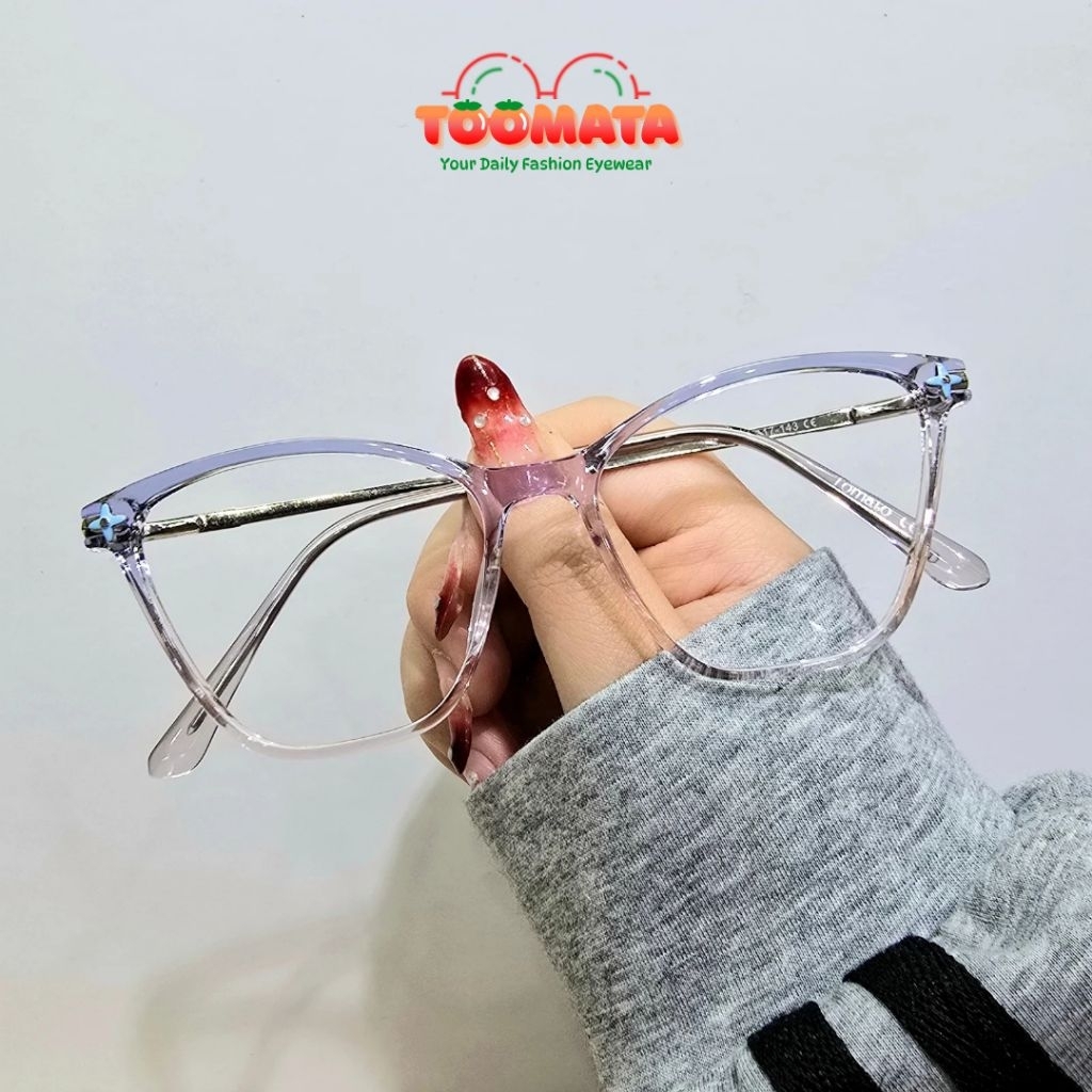 8258 Frame Wanita Cat Eye Kotak // Kacamata Normal Minus Cylinder // Fashion Kacamata Cat Eye Wanita