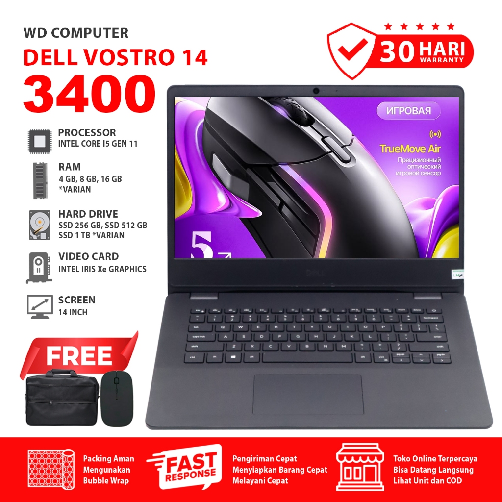 Dell Vostro 3400 Core I5 Gen 11 I Memory 8 Gb Ssd 512 Gb I Windows 11 I Dell Vostro Original