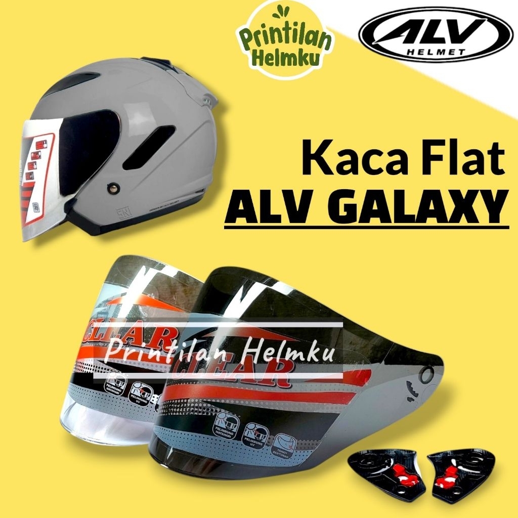 Kaca Helm ALV GALAXY Flat Visor Helmet Alv Galaxy Bening Hitam