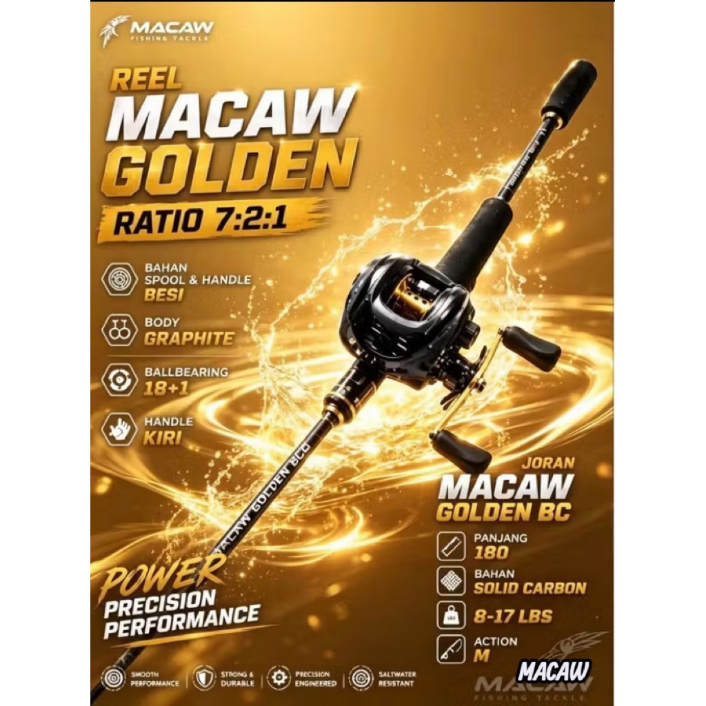 SET BC JORAN MACAW GOLDEN & REEL MACAW GOLDEN