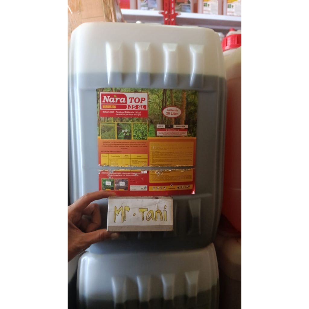 Herbisida kontak NaraTop 135 sl kemasan 20 liter / racun rumput parakuat