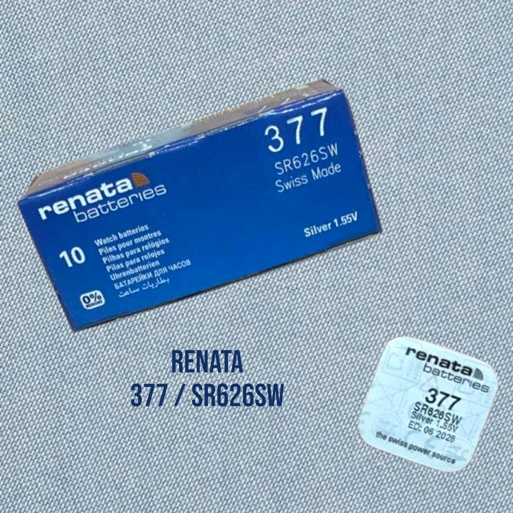 baterai 377 renata original 1.55 volt baterai SR626SW 28mAh made in swiss ori swatch group [satuan]