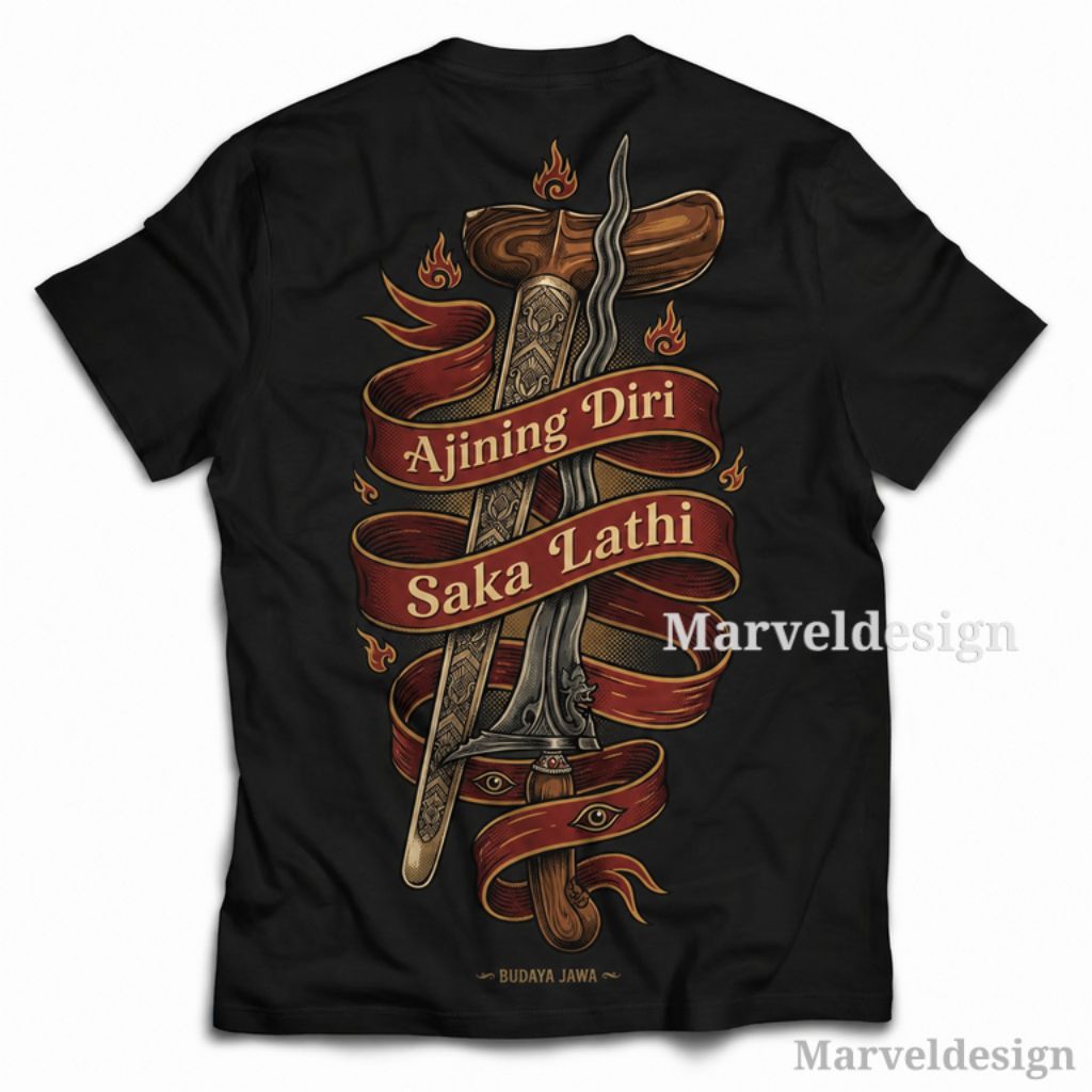 KAOS JAWA AJINING DIRI SAKA LATHI, KAOS KERIS, KAOS BUDAYA JAWA, KAOS JAVENESE , KAOS PRIA COTTON CO